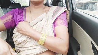 Long Drive With My Indian Aunty And Her Son-in-law, Getting Nasty In The Car With Hot Telugu Dirty Talk.