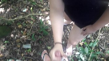 Filthy Married Slut Deepthroating Cock In The Woods